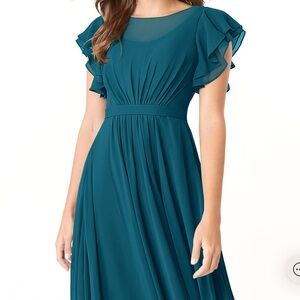 AZAZIE Daphne Peacock Size C Bridesmaid Wedding Guest Floor Length Dress